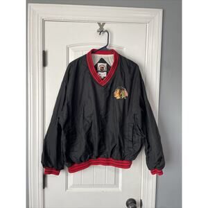 Chicago Blackhawks Vintage Pullover Black Jacket Size‎ M Turbo Zone
